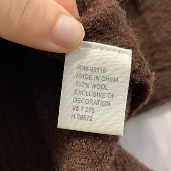 Coldwater Creek Wool Embroidered Brown Long Full Zip Coat Women's Sz M Brown - Picture 6 of 7